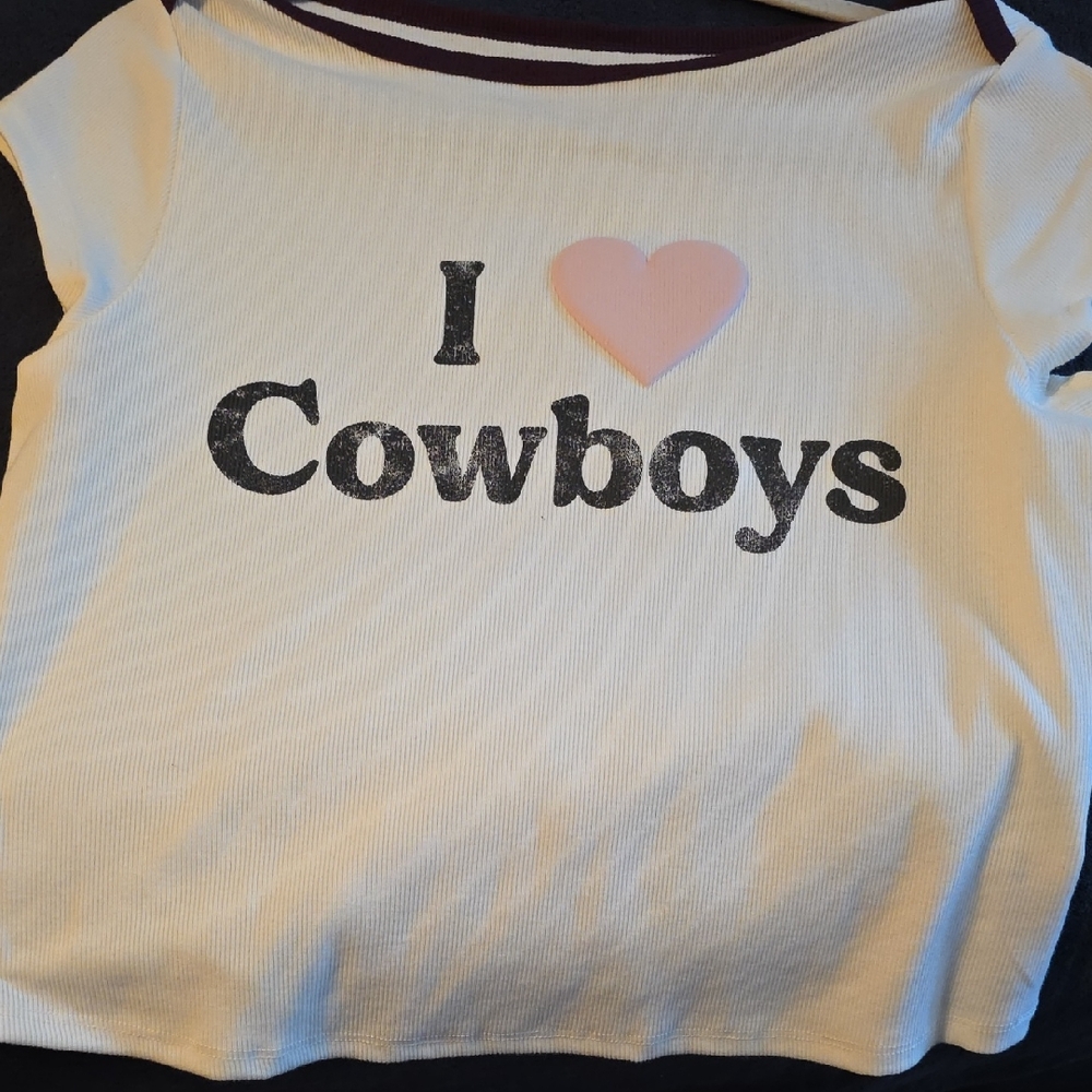 I Love Cowboys Kids Shirt - White